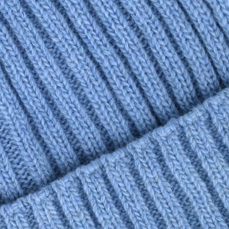 Conte Massimo Unisex Warm Wool Beanie, Winter Beanie Hat, Ribbed Knit with Cuff, Made in Italy — back view
