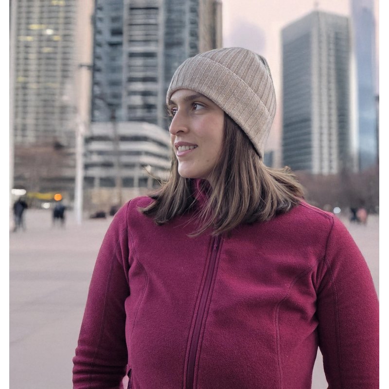 Conte Massimo Unisex Warm Wool Beanie, Winter Beanie Hat, Ribbed Knit with Cuff, Made in Italy — view 11