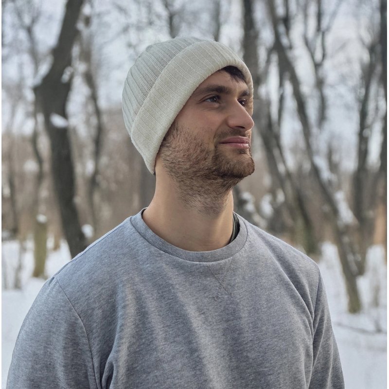 Conte Massimo Unisex Warm Wool Beanie, Winter Beanie Hat, Ribbed Knit with Cuff, Made in Italy — view 23