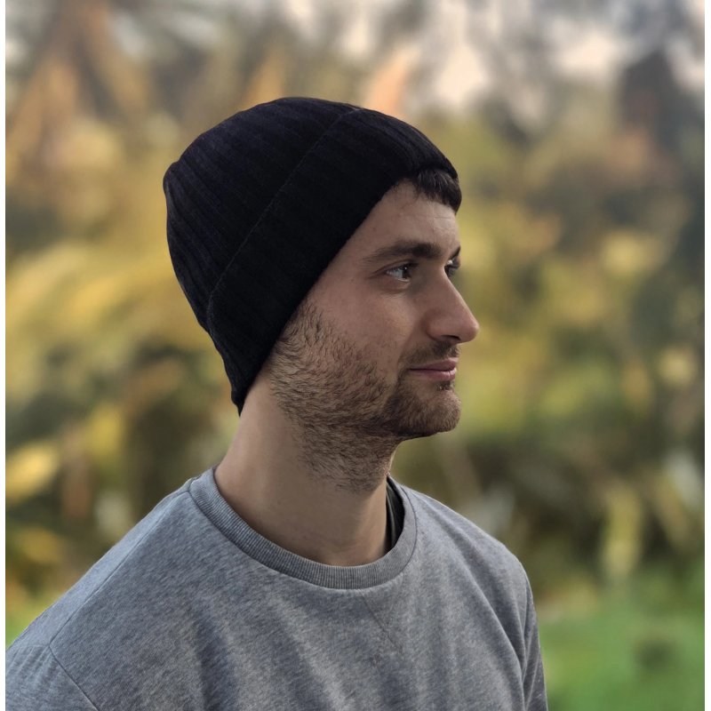Conte Massimo Unisex Warm Wool Beanie, Winter Beanie Hat, Ribbed Knit with Cuff, Made in Italy — view 35