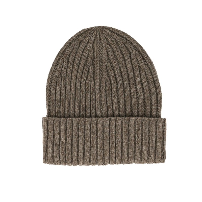 Conte Massimo Unisex Warm Wool Beanie, Winter Beanie Hat, Ribbed Knit with Cuff, Made in Italy — view 38