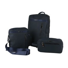 Biagiotti Men's 3-Piece Set: Laptop Backpack, Pouch and Men's Pouch, Waterproof PU, Casual Elegant