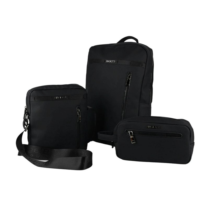 Biagiotti Homme Set 3 Pièces avec Sac à Dos Porte-PC, Trousse de Toilette et Sacoche Homme, en PU Imperméable, Casu… — vue 11