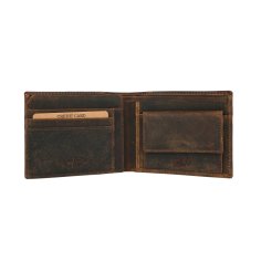 GRESEL Herren-Geldbörse aus echtem Leder, Amerikanische Flagge im Vintage-Look, Cow Hunter, RFID, mit Münzfach und Box 2
