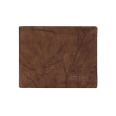 GRESEL Men's Genuine Leather Wallet Cloudy Sauvage Effect, Distressed Look, With Coin Pocket and Box