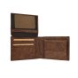 GRESEL Men's Genuine Leather Wallet Cloudy Sauvage Effect, Distressed Look, With Coin Pocket and Box — back view