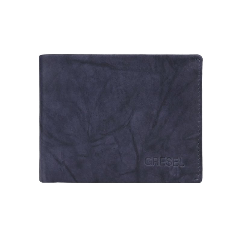 GRESEL Men's Genuine Leather Wallet Cloudy Sauvage Effect, Distressed Look, With Coin Pocket and Box — view 7