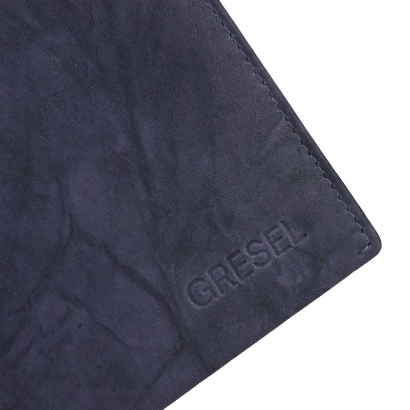GRESEL Men's Genuine Leather Wallet Cloudy Sauvage Effect, Distressed Look, With Coin Pocket and Box — view 11
