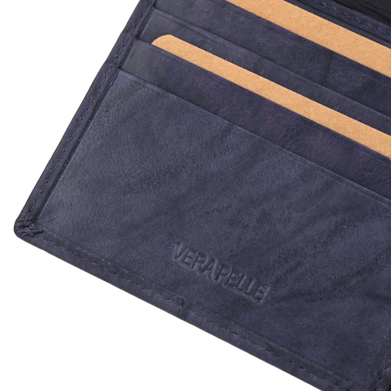 GRESEL Herren-Geldbörse aus Echtleder mit Sauvage-Wolkeneffekt, Vintage-Look, mit Münzfach und Box — Ansicht 12