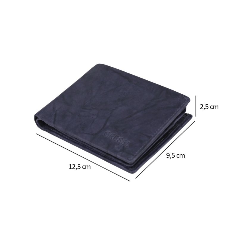 GRESEL Men's Genuine Leather Wallet Cloudy Sauvage Effect, Distressed Look, With Coin Pocket and Box — view 10