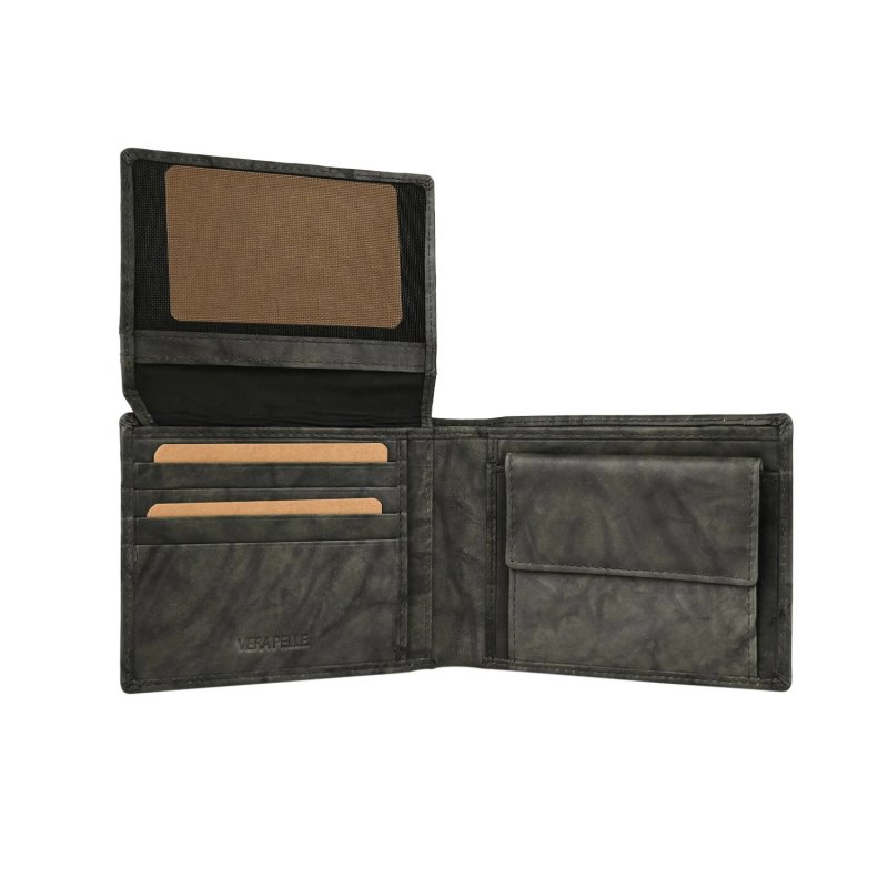 GRESEL Cartera para Hombre en Piel Genuina Efecto Nube Sauvage, Efecto Vintage, Con Monedero y Caja — vista 15