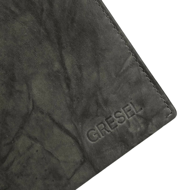 GRESEL Herren-Geldbörse aus Echtleder mit Sauvage-Wolkeneffekt, Vintage-Look, mit Münzfach und Box — Ansicht 17