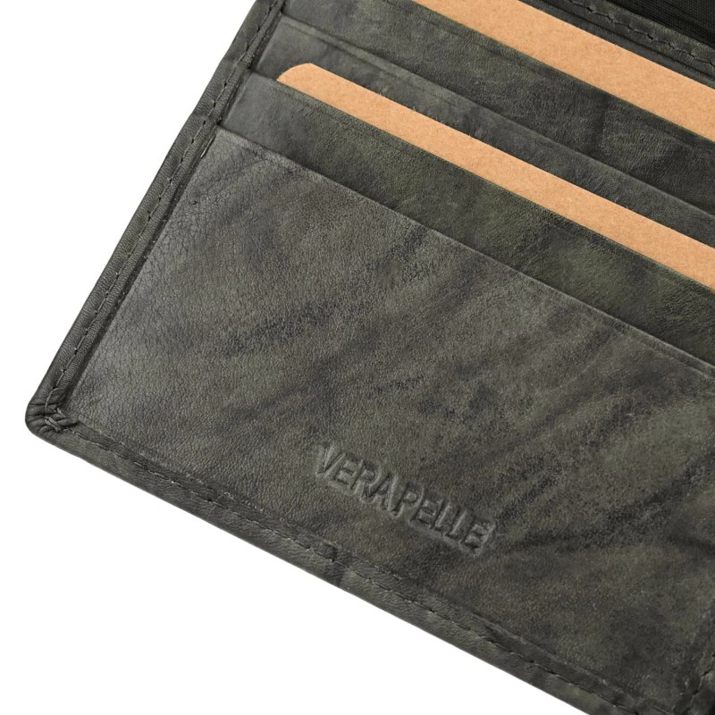 GRESEL Herren-Geldbörse aus Echtleder mit Sauvage-Wolkeneffekt, Vintage-Look, mit Münzfach und Box — Ansicht 18