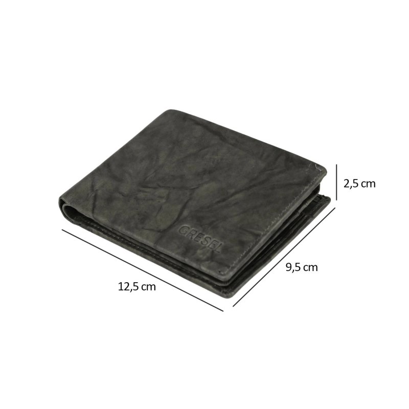 GRESEL Cartera para Hombre en Piel Genuina Efecto Nube Sauvage, Efecto Vintage, Con Monedero y Caja — vista 16