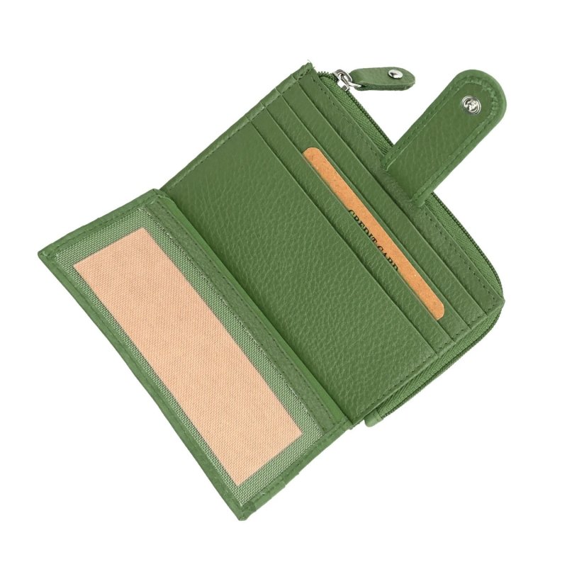 GRESEL Porte-Cartes Homme et Femme en Cuir Véritable Souple, Unisexe, Fin, Poche Zippée pour Pièces et Billets, ave… — vue 21