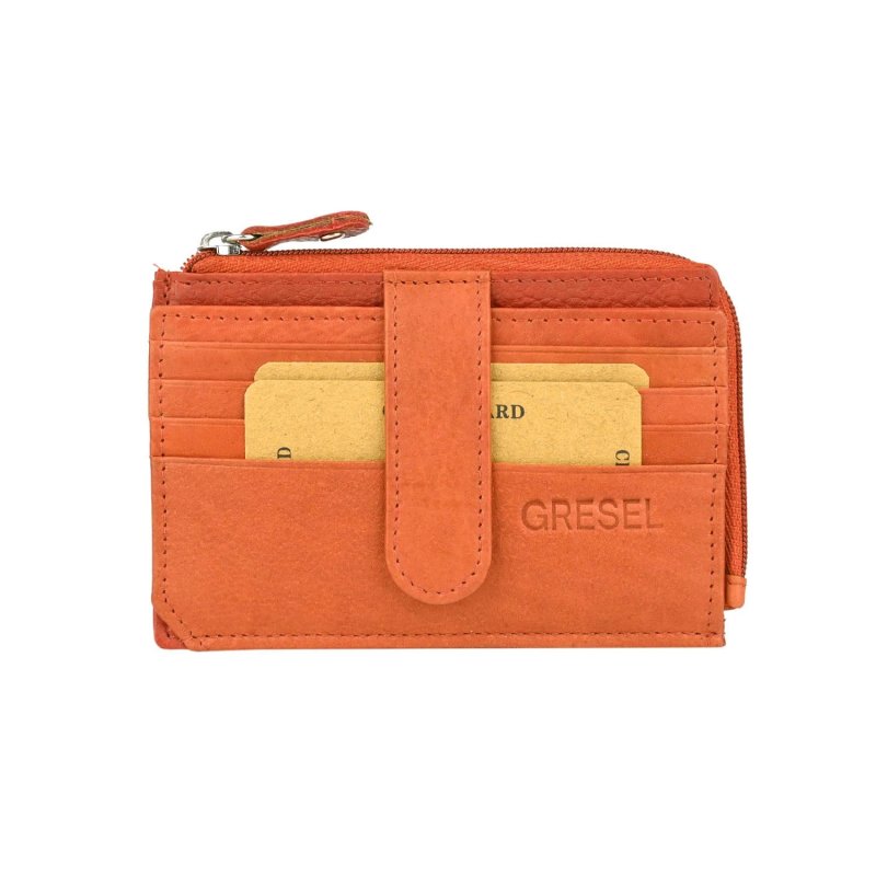 GRESEL Tarjetero de Hombre y Mujer en Piel Auténtica Suave, Unisex, Fino, con Bolsillo de Cremallera, con Caja — vista 31