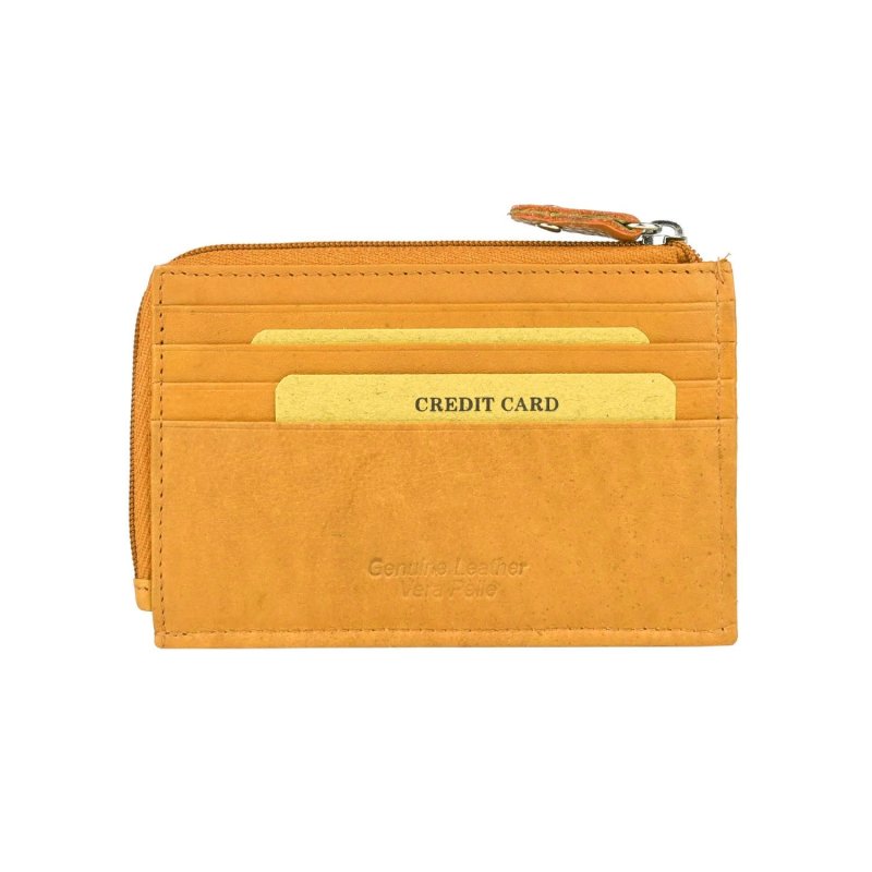 GRESEL Porte-Cartes Homme et Femme en Cuir Véritable Souple, Unisexe, Fin, Poche Zippée pour Pièces et Billets, ave… — vue 43