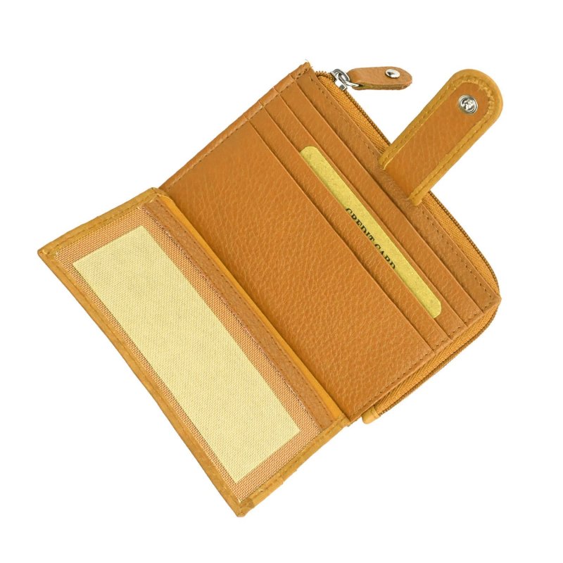 GRESEL Unisex Card Holder in Soft Genuine Leather, Slim, Zip Pocket for Coins and Banknotes, With Box — view 45