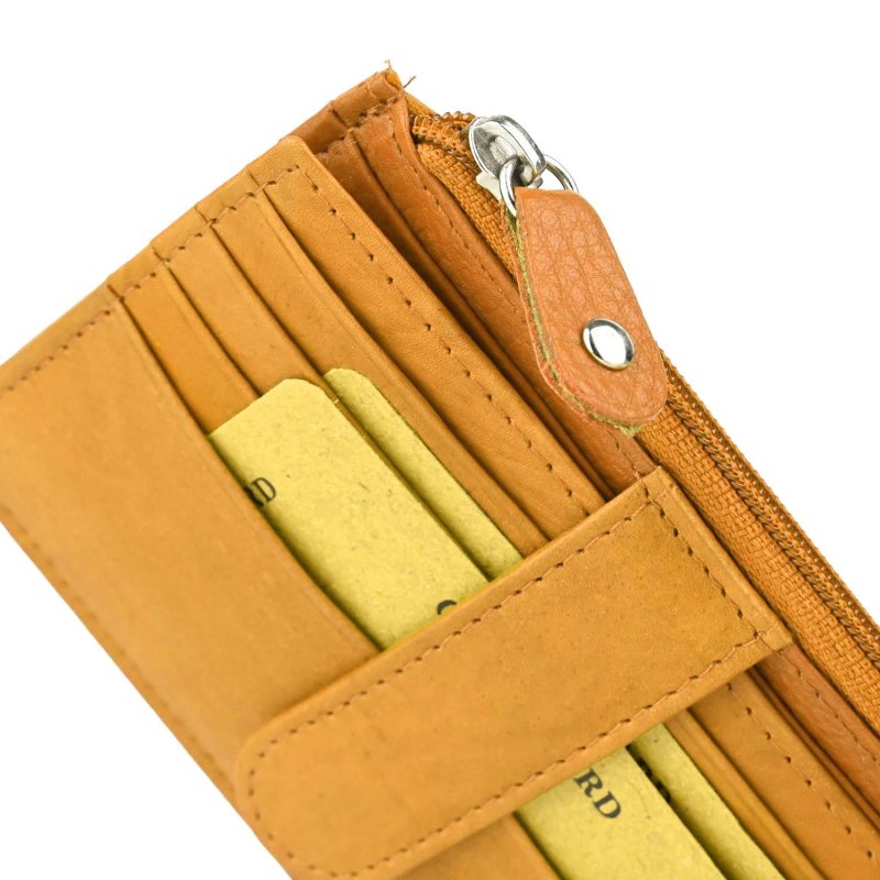 GRESEL Unisex Card Holder in Soft Genuine Leather, Slim, Zip Pocket for Coins and Banknotes, With Box — view 47