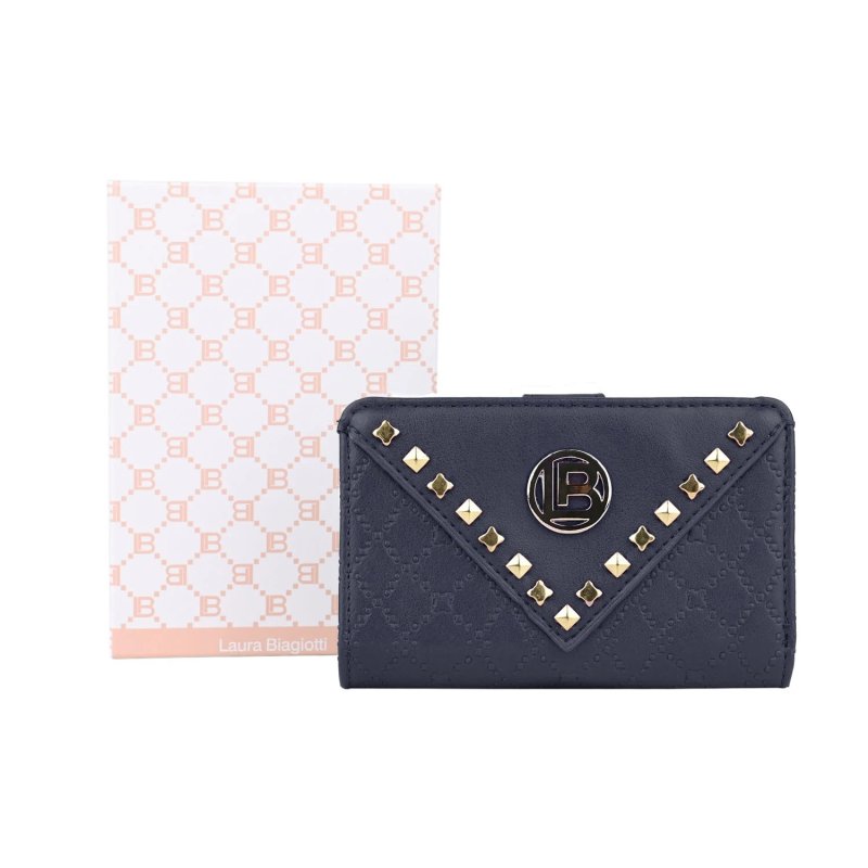 Laura Biagiotti Damen-Geldbörse aus PU-Kunstleder, Elegant, mit Nieten, mit Geschenkbox — Ansicht 7