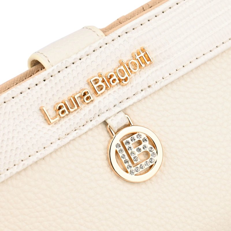 Laura Biagiotti Portefeuille Femme avec Compartiment pour Smartphone et Dragonne, en Similicuir PU avec Boîte Cadeau — détail