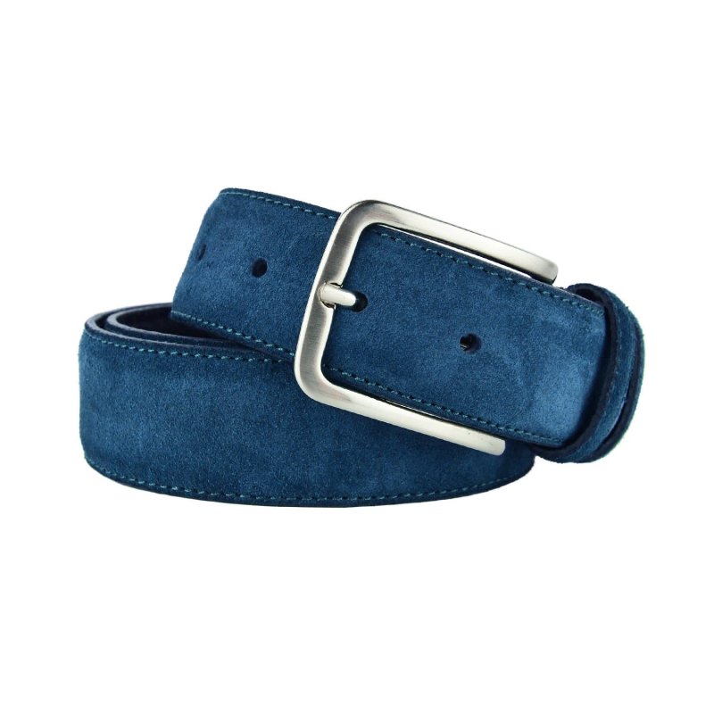 GreSel Suede Belt Men And Women, Genuine Leather, Made In Italy, Adjustable — front view