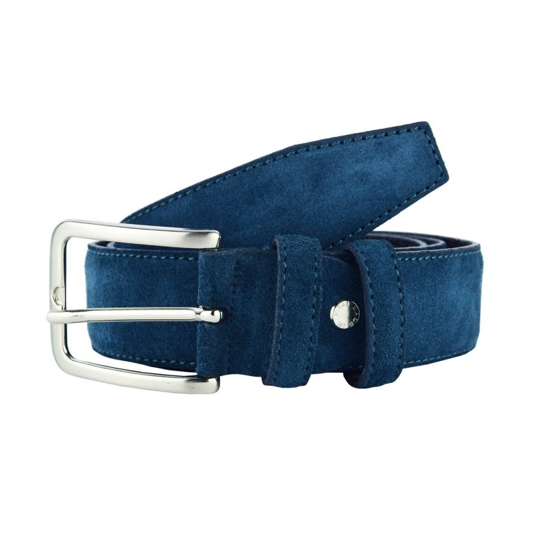 GreSel Suede Belt Men And Women, Genuine Leather, Made In Italy, Adjustable — back view