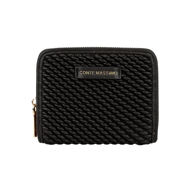 Conte Massimo Portefeuille Femme en Similicuir PU Effet Tressé avec Fermeture Zippée, Petit — vue 15