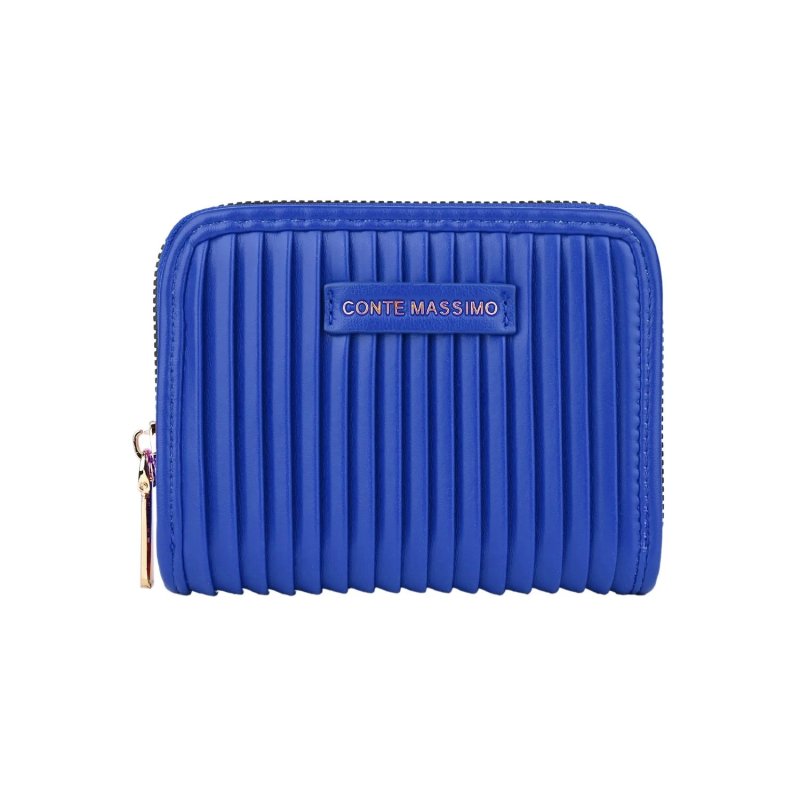 Conte Massimo Cartera Mujer de PU con Pliegues Plisados, Zip Around, Pequeña — vista 8