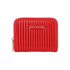 Conte Massimo Cartera Mujer de PU con Pliegues Plisados, Zip Around, Pequeña 2