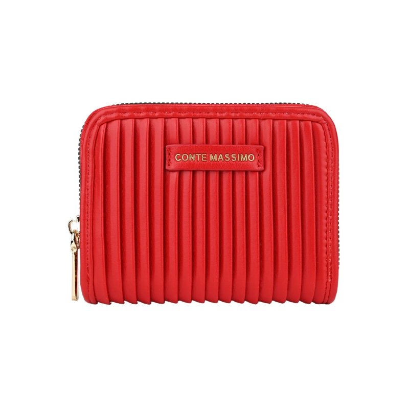 Conte Massimo Women's Small Wallet in Pleated PU, Zip Around — view 15
