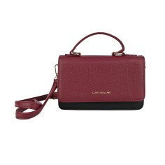 CONTE MASSIMO Women's Elegant Crossbody Bag in Two-Tone Faux Leather, Phone Pouch