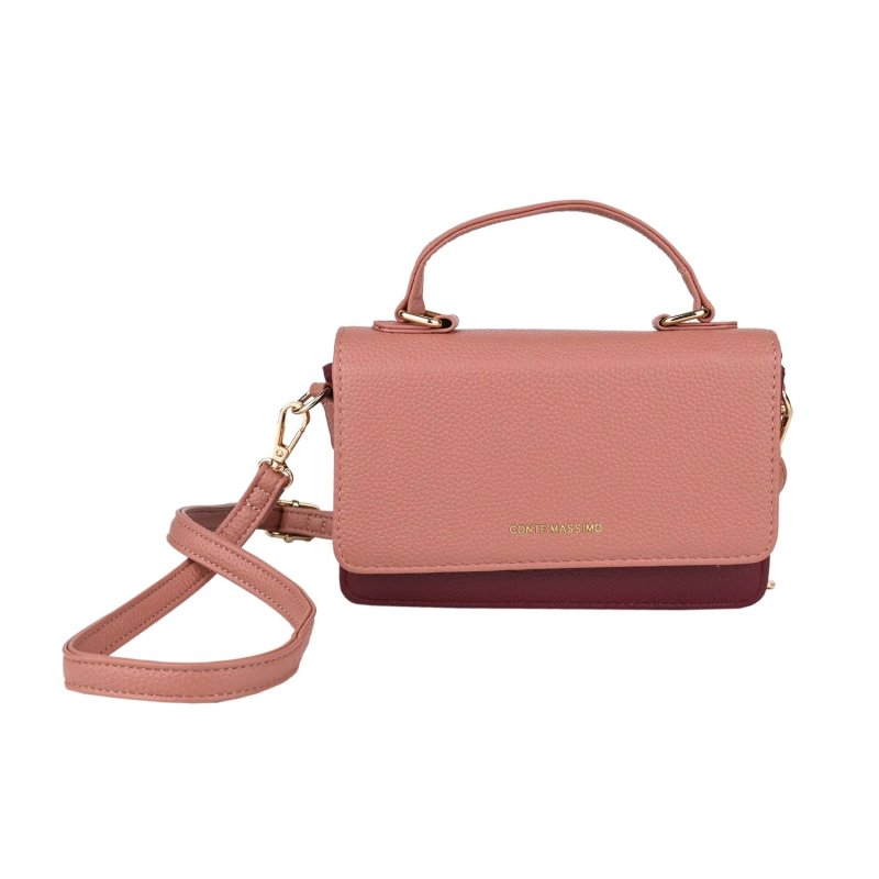 CONTE MASSIMO Sac Bandoulière Femme Élégant en Similicuir Bicolore, Pochette Porte-Téléphone — vue 9