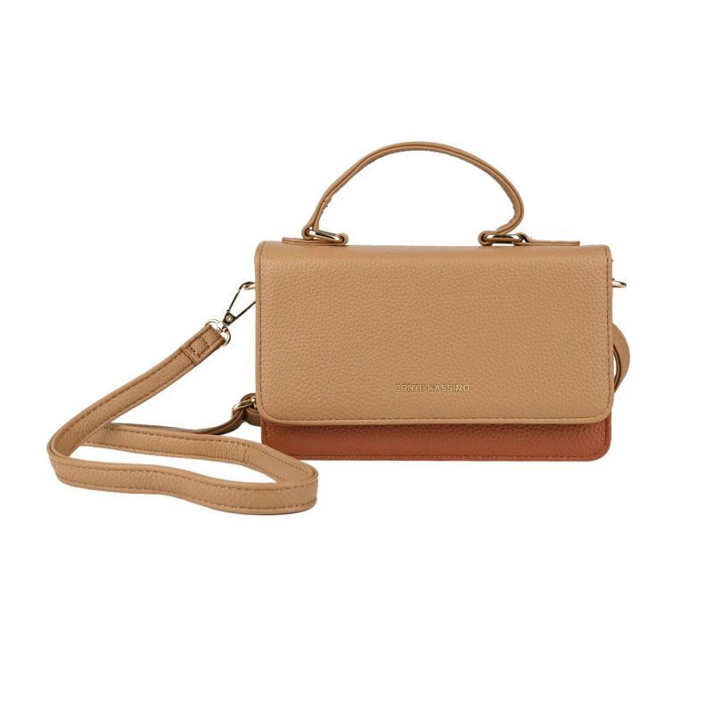 CONTE MASSIMO Bolso Bandolera Mujer Elegante en Polipiel Bicolor, Bolso Pequeño Porta Móvil — vista 17
