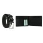 Laura Biagiotti Men's Gift Set, Genuine Leather Belt and Genuine Leather Wallet, Black — inside
