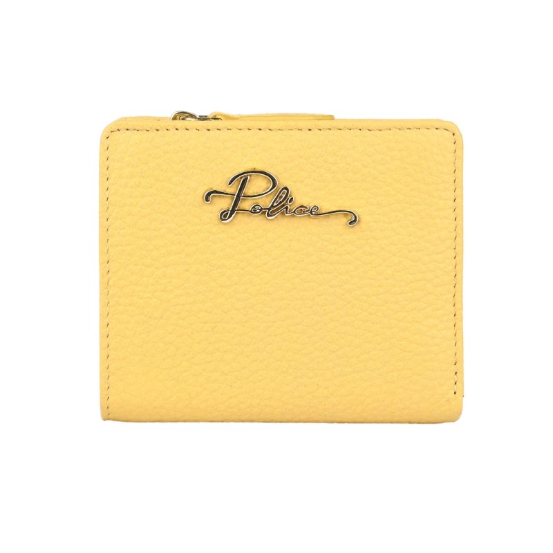 Police Women's Compact Genuine Leather Wallet with Snap and Zip, Coin Pocket and Gift Box