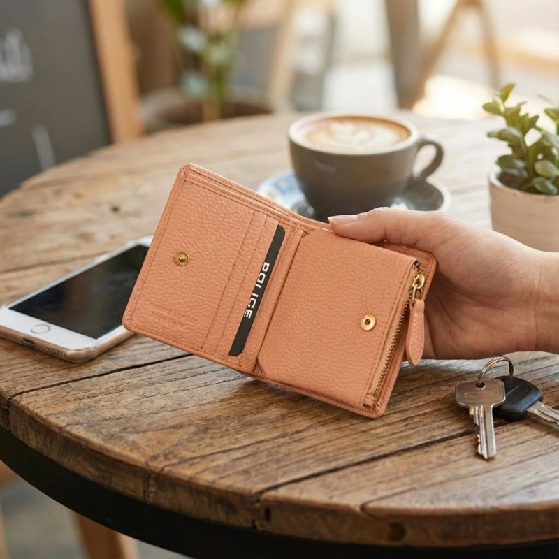 Police Women's Compact Genuine Leather Wallet with Snap and Zip, Coin Pocket and Gift Box — view 21