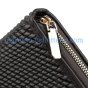 Conte Massimo Women's Long Wallet in Woven-Effect PU with Zip Closure — logo detail