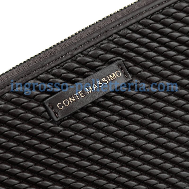 Conte Massimo Damen-Geldbörse aus PU-Kunstleder mit geflochtener Optik und Reißverschluss, Lang — Ansicht 7