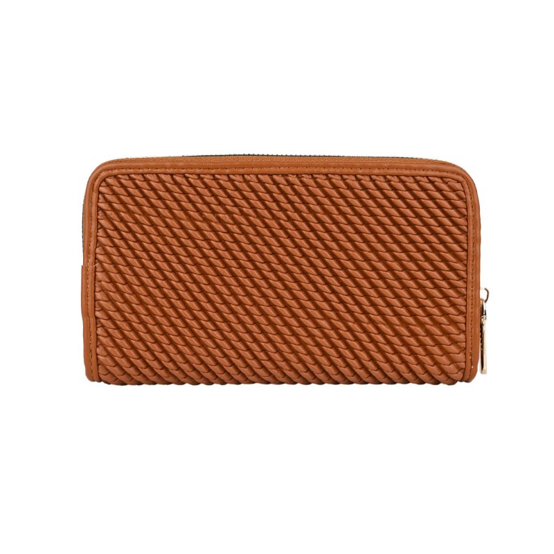 Conte Massimo Women's Long Wallet in Woven-Effect PU with Zip Closure — view 12
