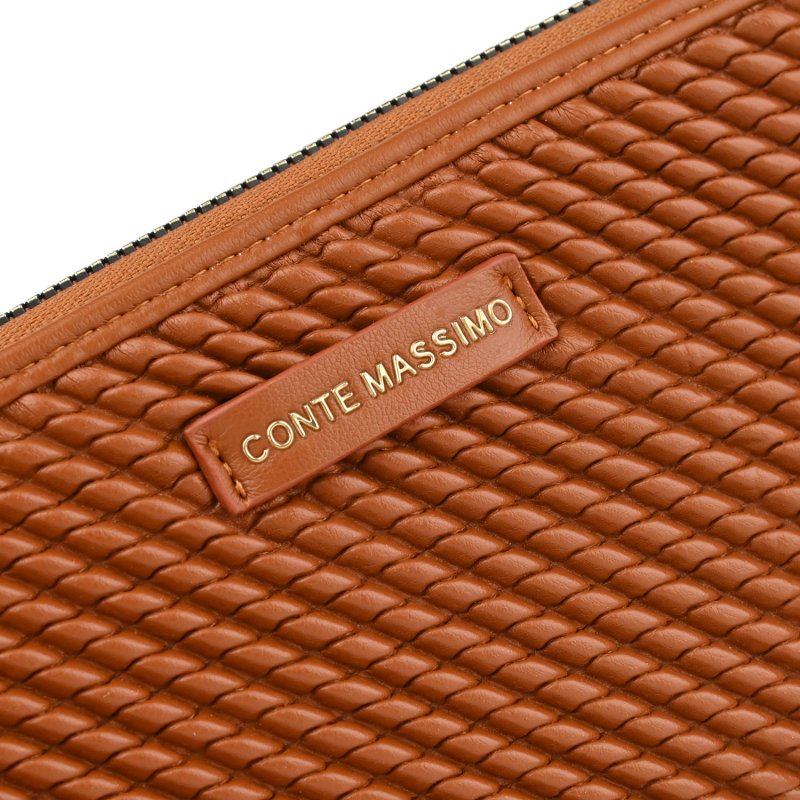 Conte Massimo Women's Long Wallet in Woven-Effect PU with Zip Closure — view 14