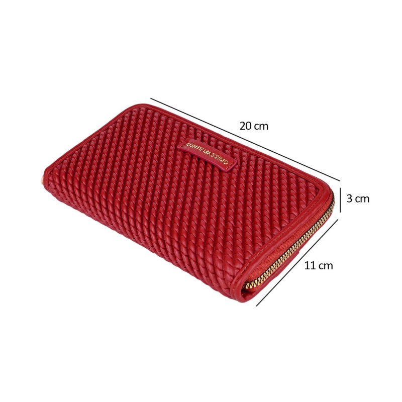 Conte Massimo Women's Long Wallet in Woven-Effect PU with Zip Closure — view 17