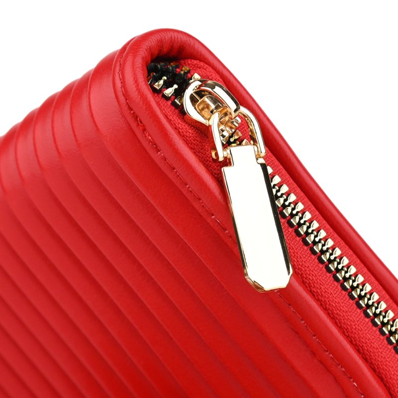 Conte Massimo Women's Small Wallet in Pleated PU, Zip Around — view 21