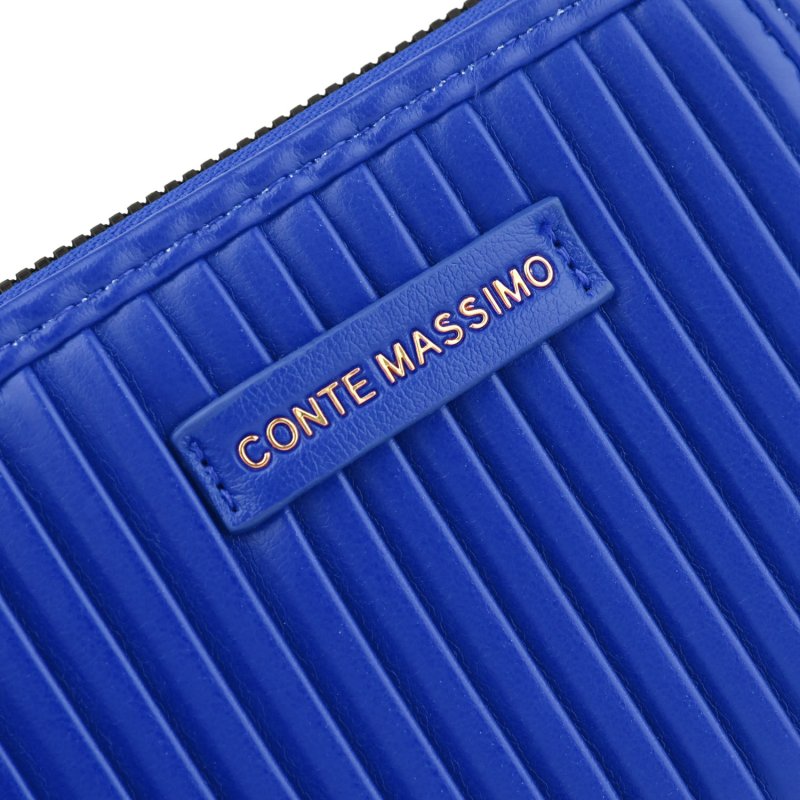 Conte Massimo Cartera Mujer de PU con Pliegues Plisados, Zip Around, Pequeña — vista 13