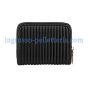 Conte Massimo Women's Small Wallet in Pleated PU, Zip Around — detail