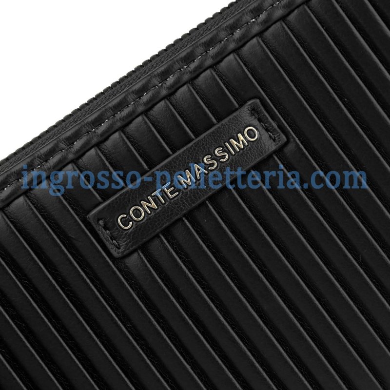 Conte Massimo Cartera Mujer de PU con Pliegues Plisados, Zip Around, Larga — vista 14