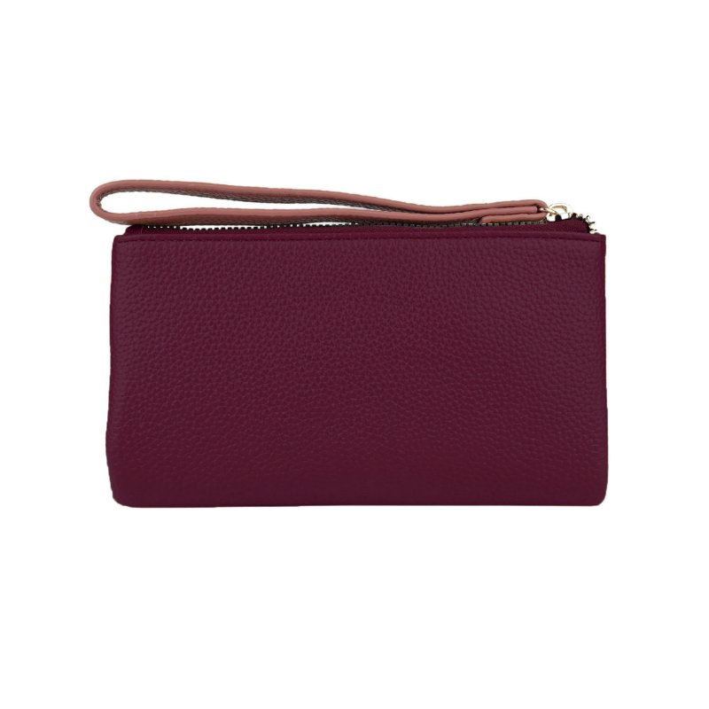Conte Massimo Cartera Mujer de Piel Sintética PU Martillada con Correa de Muñeca Extraíble, Bicolor, Larga — vista 12