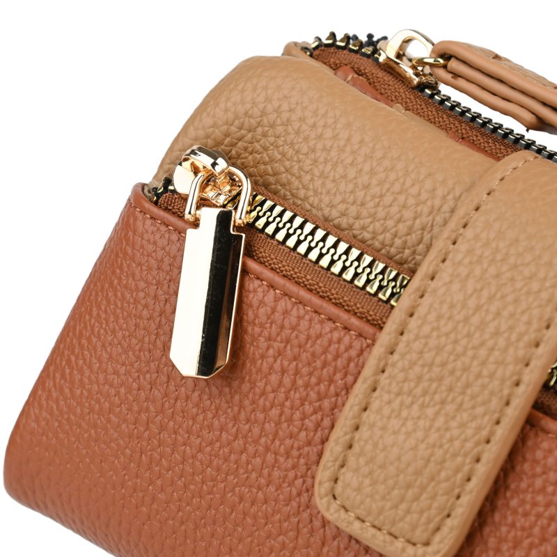 Conte Massimo Women's Small Wallet in Hammered PU, Two-Tone with Removable Wrist Strap — view 20