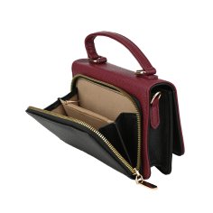CONTE MASSIMO Elegante Damen-Umhängetasche aus zweifarbigem Kunstleder, Mini-Tasche fürs Handy 2