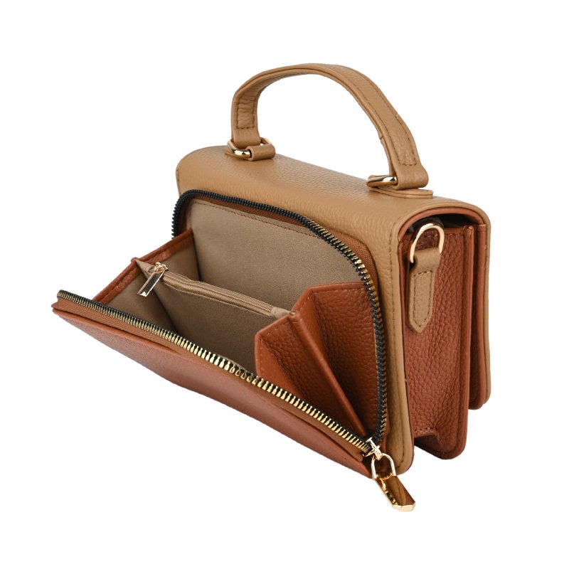 CONTE MASSIMO Bolso Bandolera Mujer Elegante en Polipiel Bicolor, Bolso Pequeño Porta Móvil — vista 18